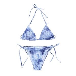 Tie dye color 2 piece bikini set